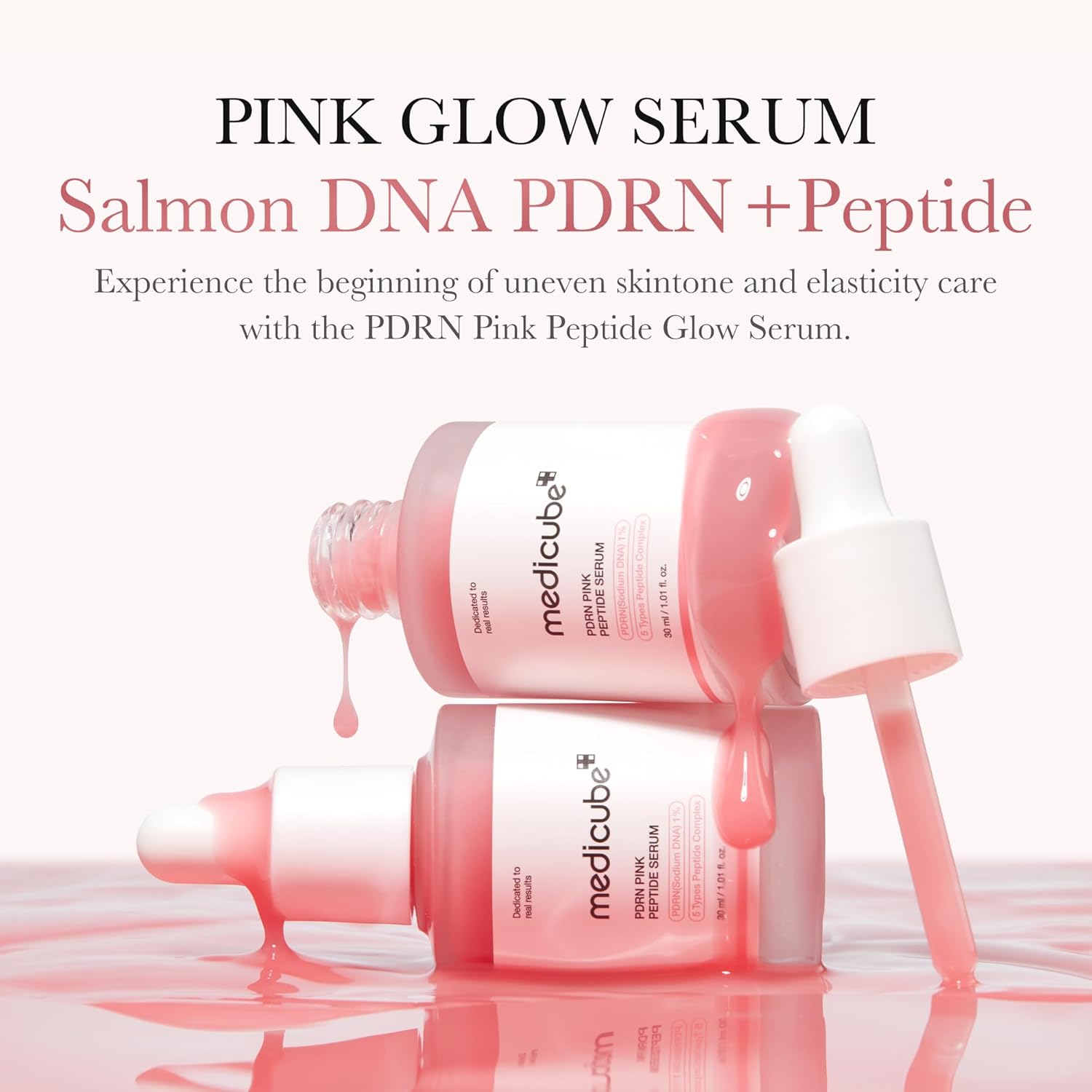 Medicube Salmon Dna Pdrn Pink Peptide Glow Serum, Niacinamide Hydration, Brightening, Firming 30ml
