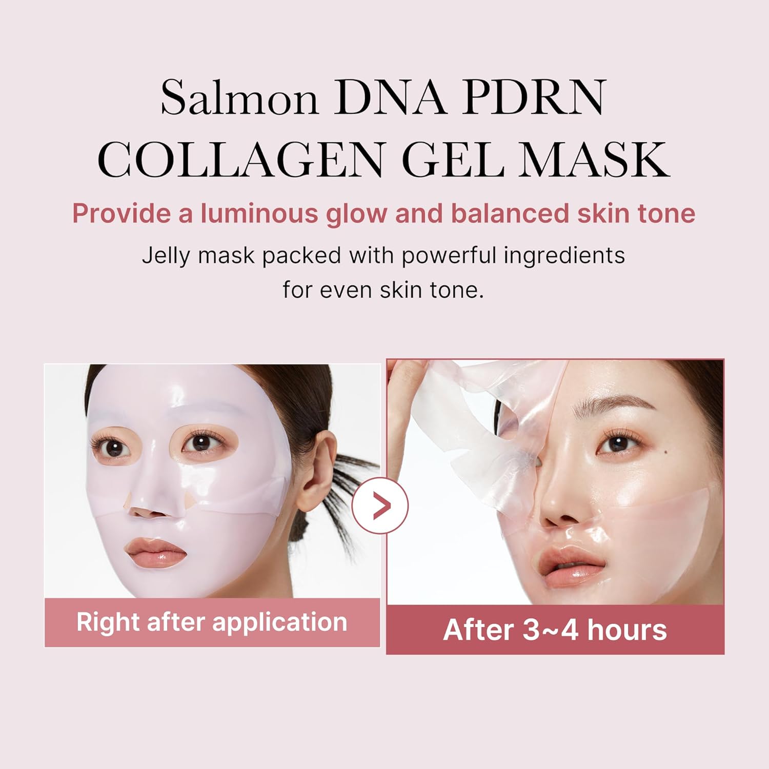 Medicube Salmon DNA PDRN Pink Collagen Jelly Gel Mask | Overnight Face Mask for Glass Glow Skin -4EA