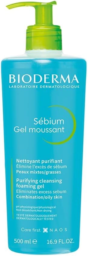 Bioderma Sebium Purifying Foaming Gel for Oily Skin 500ml Pink Compress