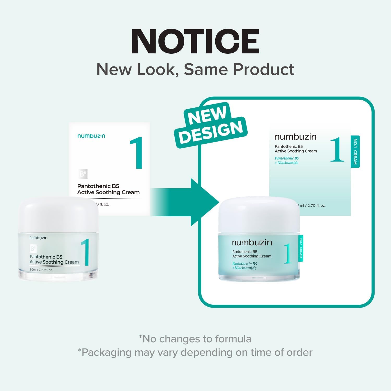 numbuzin No.1 Pantothenic B5 Active Soothing Cream | Lightweight Facial Moisturizer, Excess Oil Cont