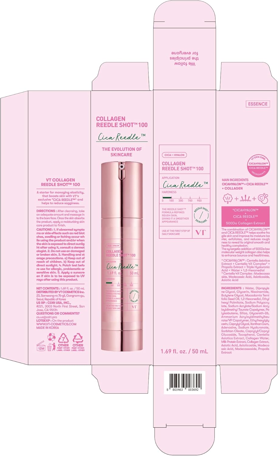 VT COSMETICS Collagen Reedle Shot 100 - Micro-Grain Collagen Serum 50ml