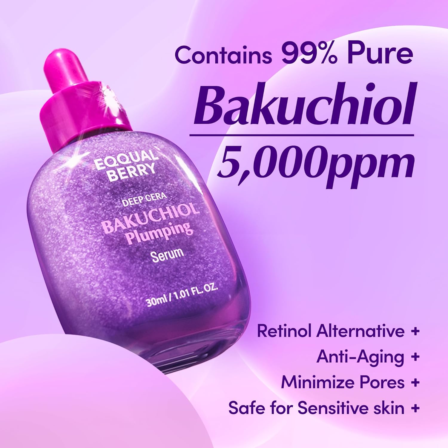 EQQUALBERRY EQQUALBERRY Bakuchiol Plumping Serum 30ml - Natural Anti-Aging & Moisturizing