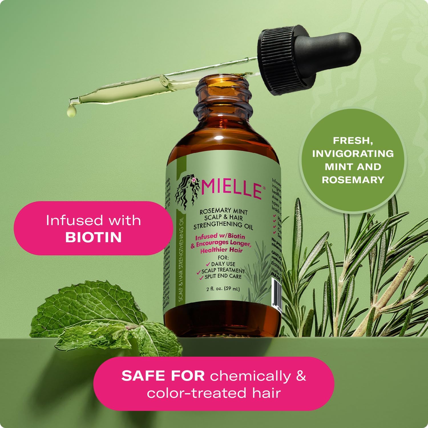 MIELLE Oilrosemary mint 59 ml -6732 --- Milli Oil 59 ml Rosemary Mint