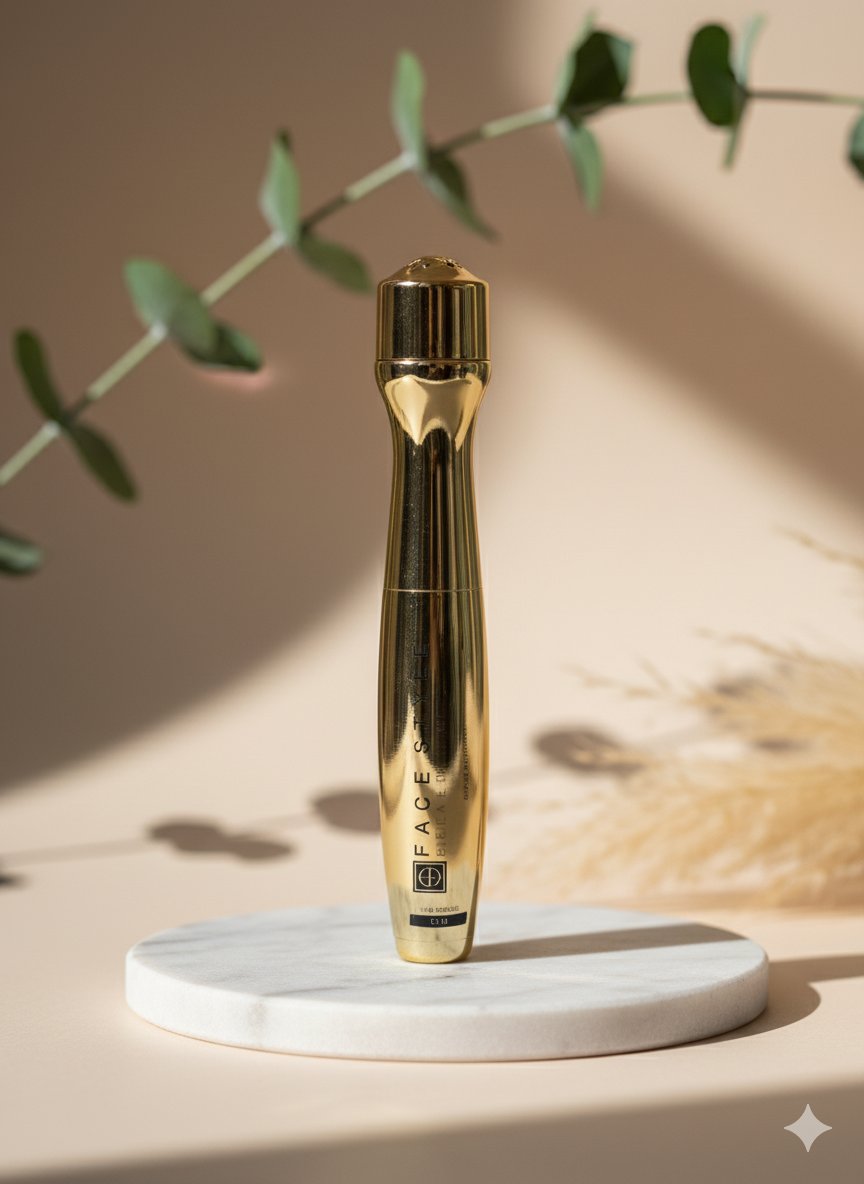 Massageador facial dourado