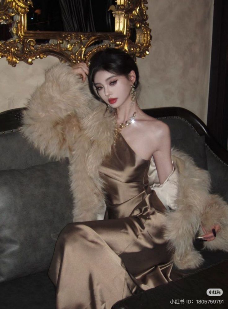 Champagne Satin Evening Dress