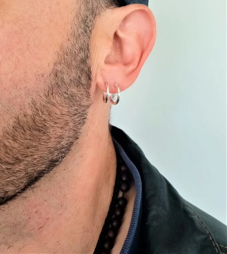 Silver Hoop Earrings - 12 mm