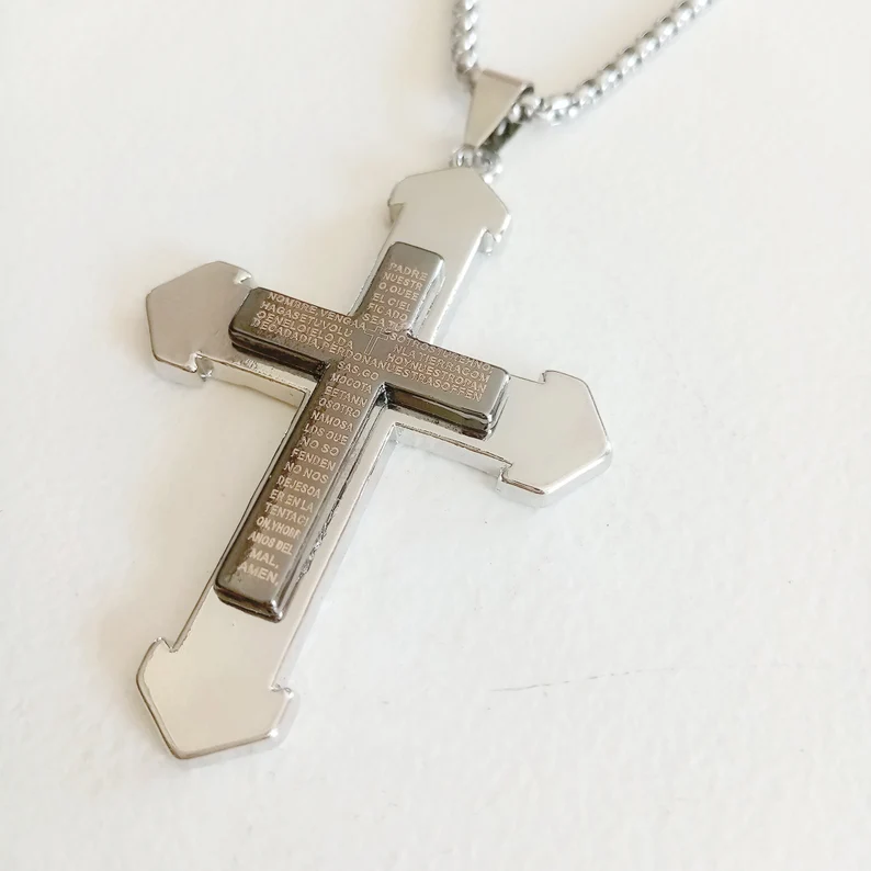 Stainless Steel Cross Pendant Necklace