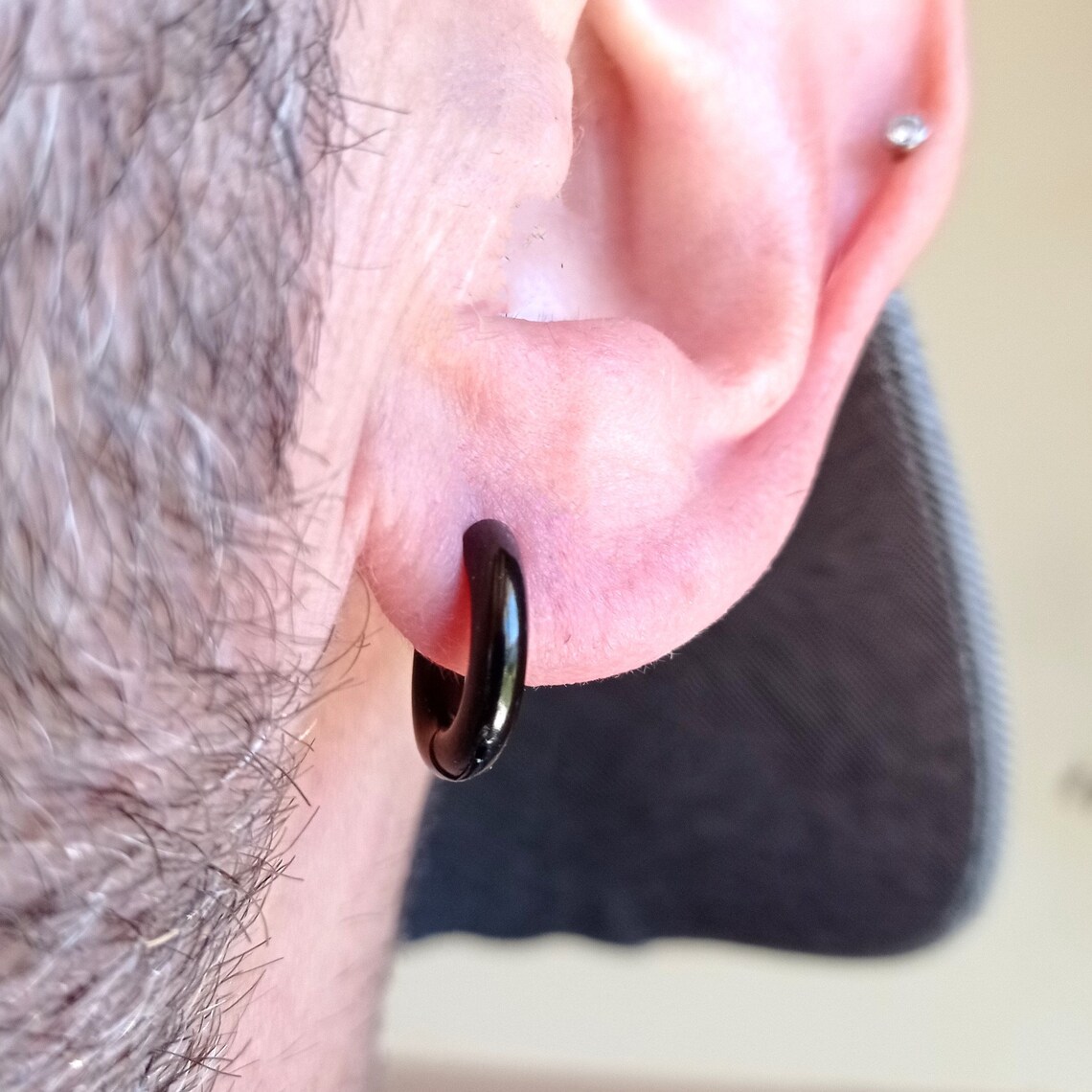 Black hoop earrings