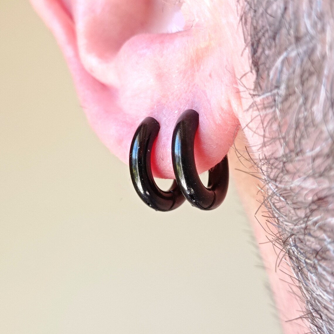 Black hoop earrings