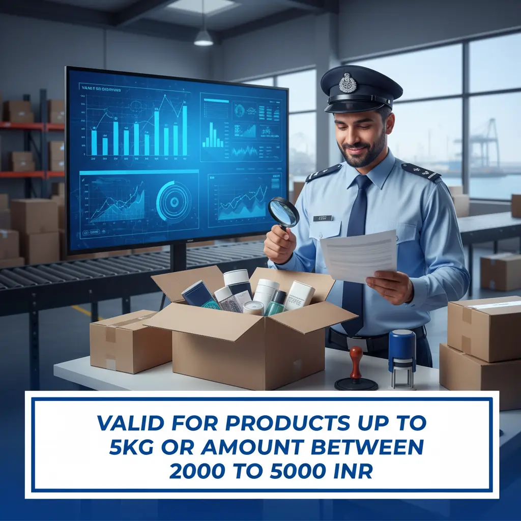 less than 5kg or value less 5000 INR