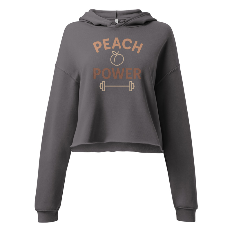 Peach Power Cropped Hoodie – Women’s Gym Sweatshirt for Glute Workouts, Fitness & Wellness Lifestyle