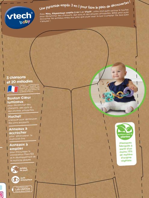 Nino éléphanteau empilo 3 en 1