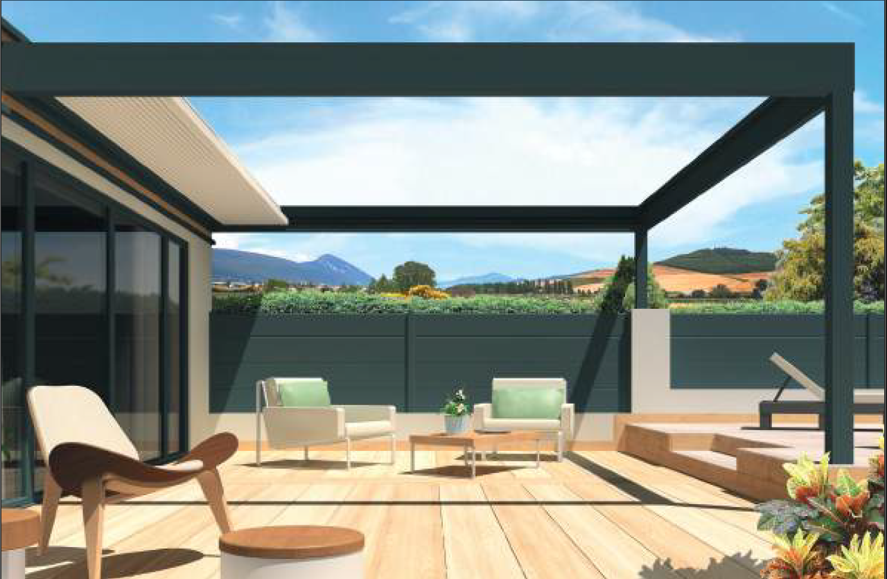 PERGOLA HORIZON IV à lames ACCORDÉON RÉTRACTABLES