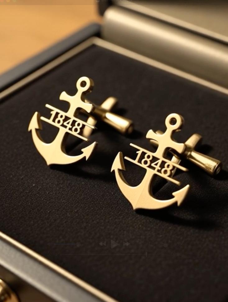1848 - 14 Carat Gold Anchor Cufflinks