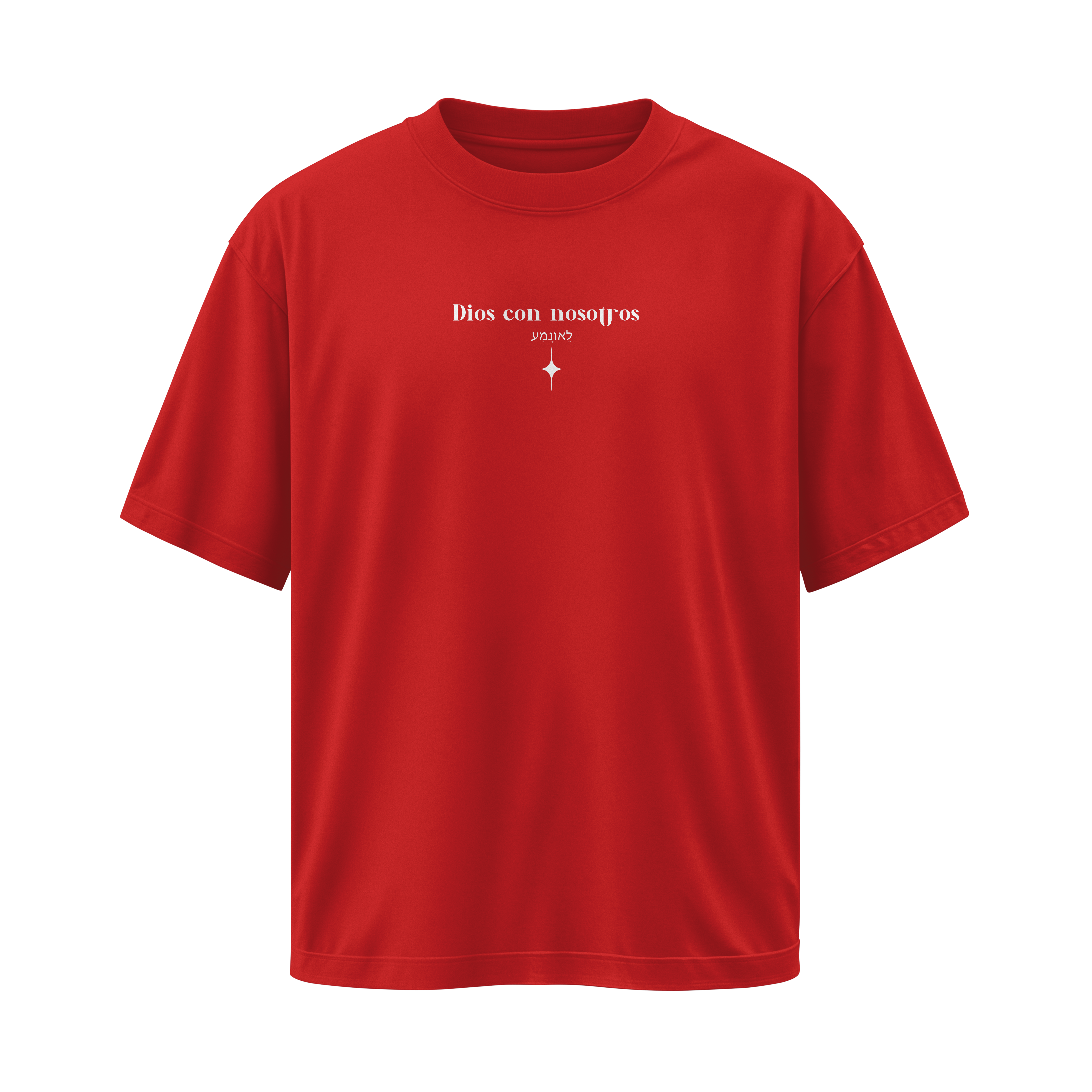 Camiseta Emanuel (Dios con Nosotros) - Camiseta Regular Roja