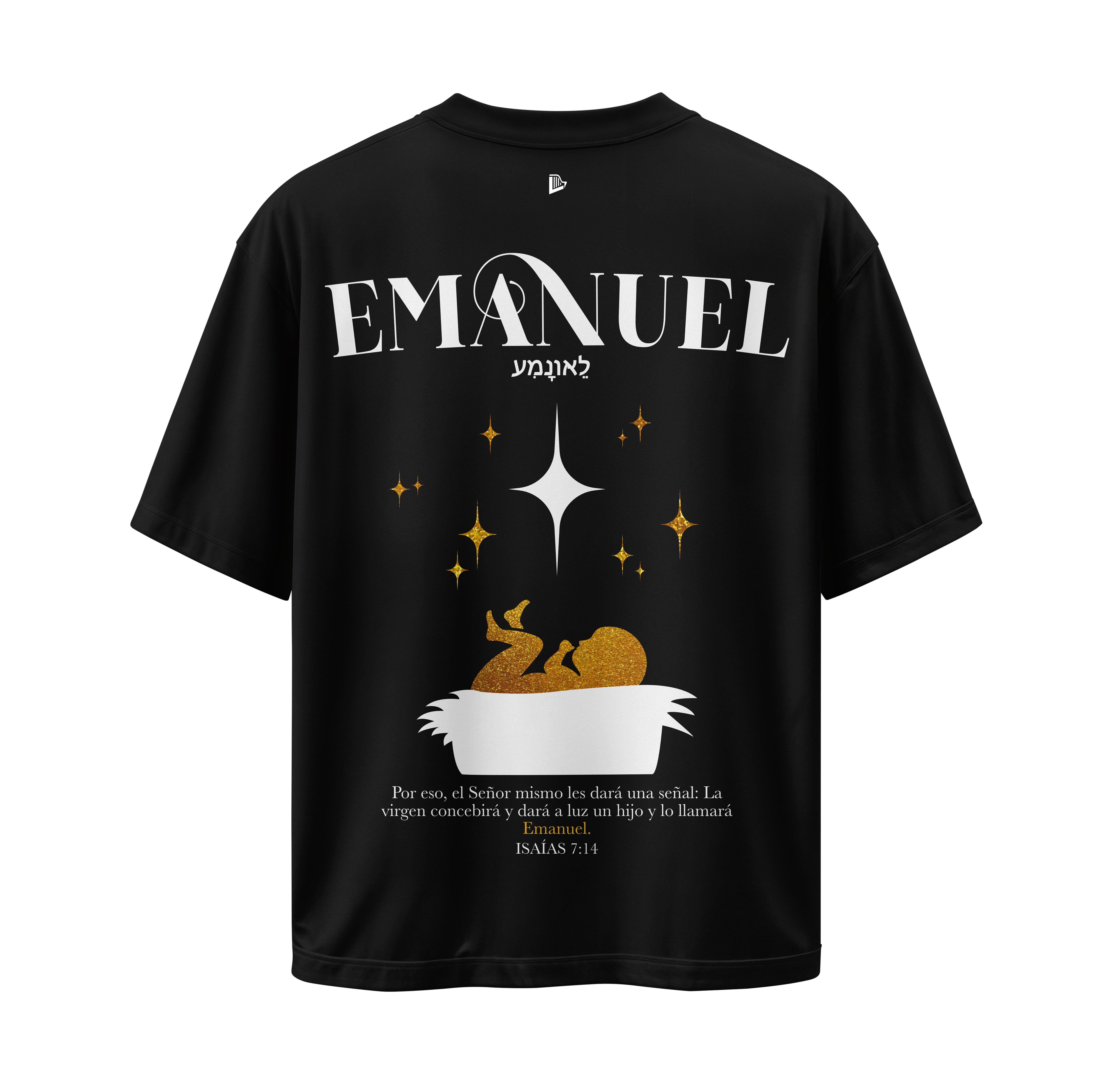 Camiseta Emanuel (Dios con Nosotros) - Camiseta Oversize Negra