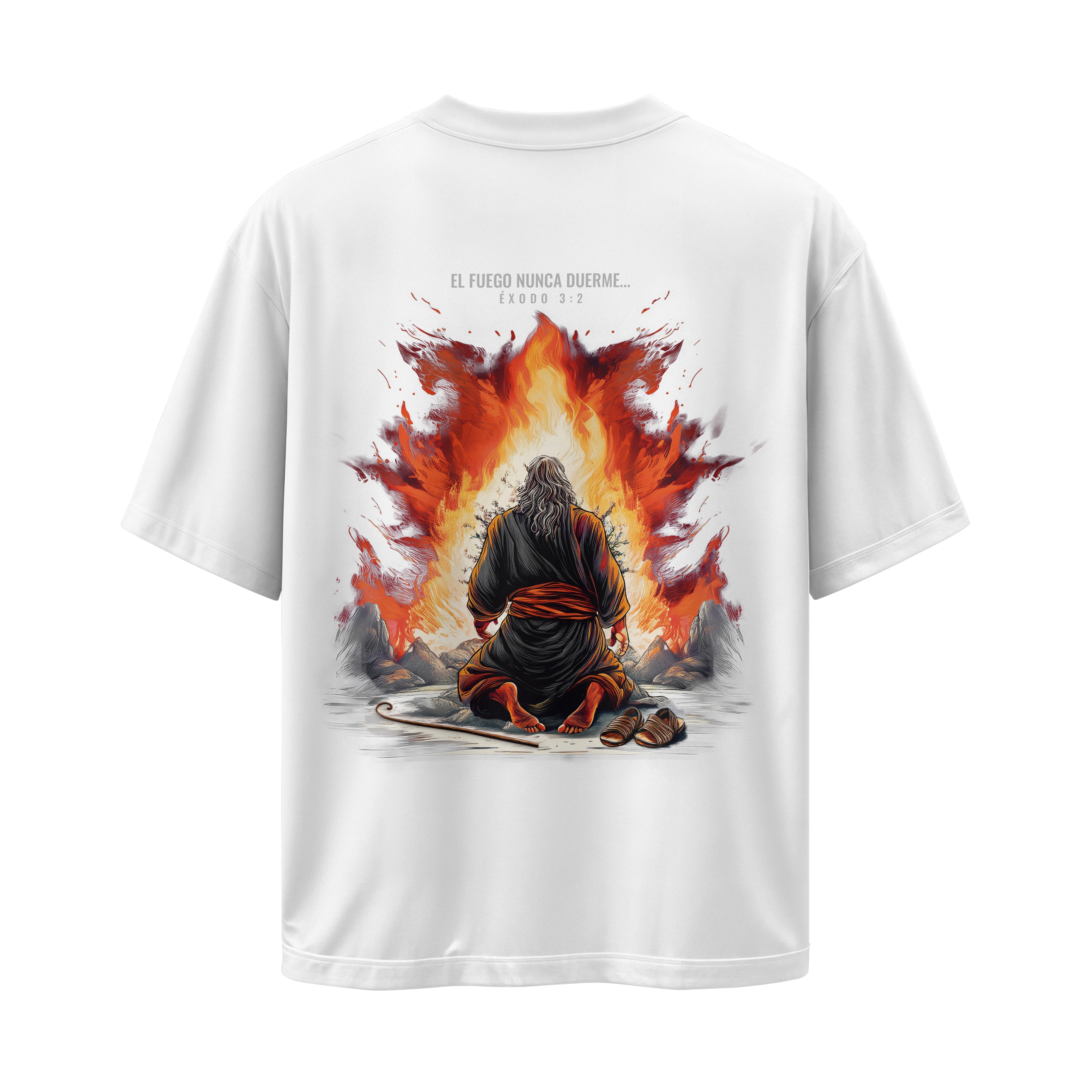 El Fuego Nunca Duerme - Camiseta Oversize Blanca
