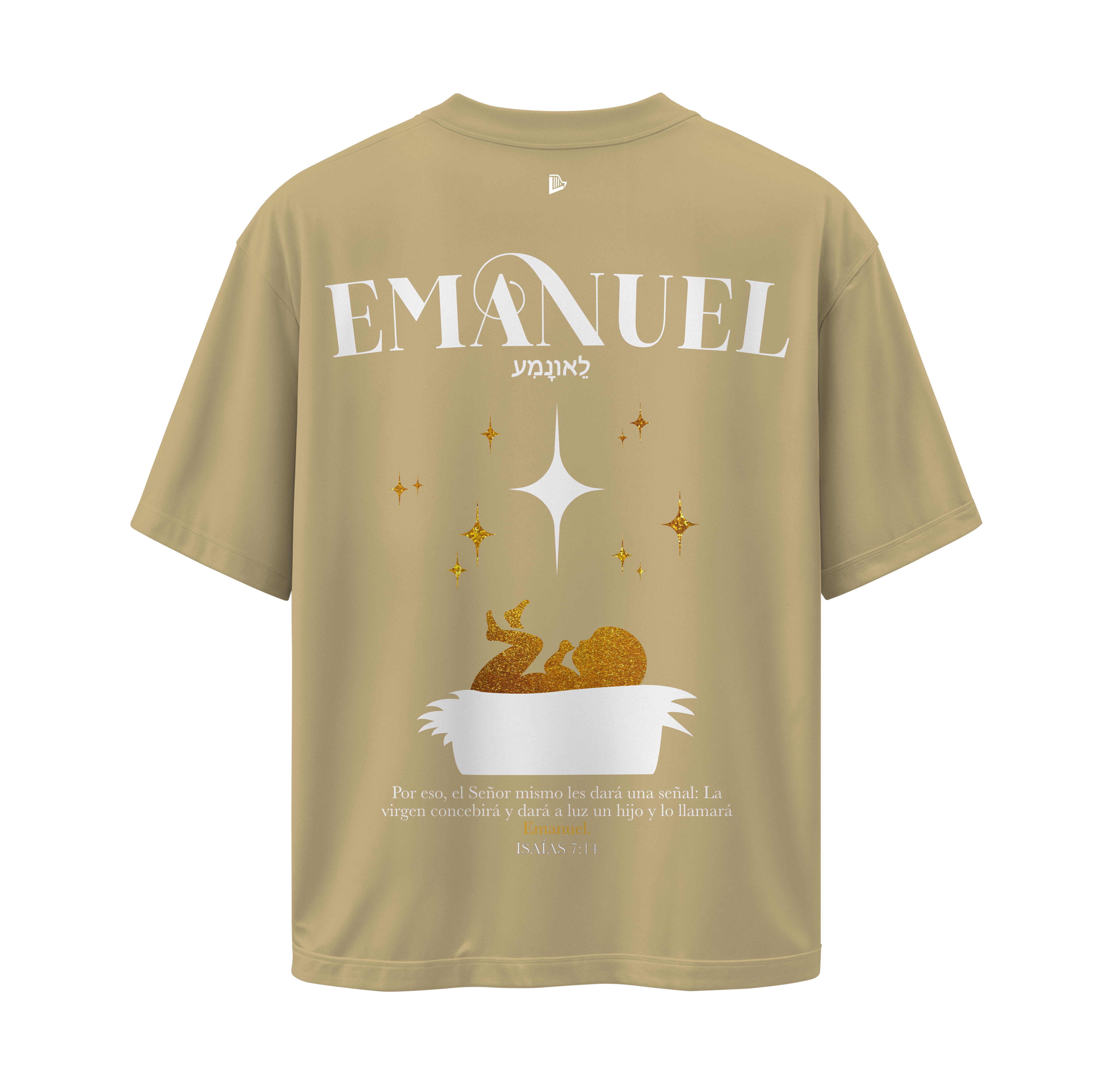 Camiseta Emanuel (Dios con Nosotros) - Camiseta Oversize Beige