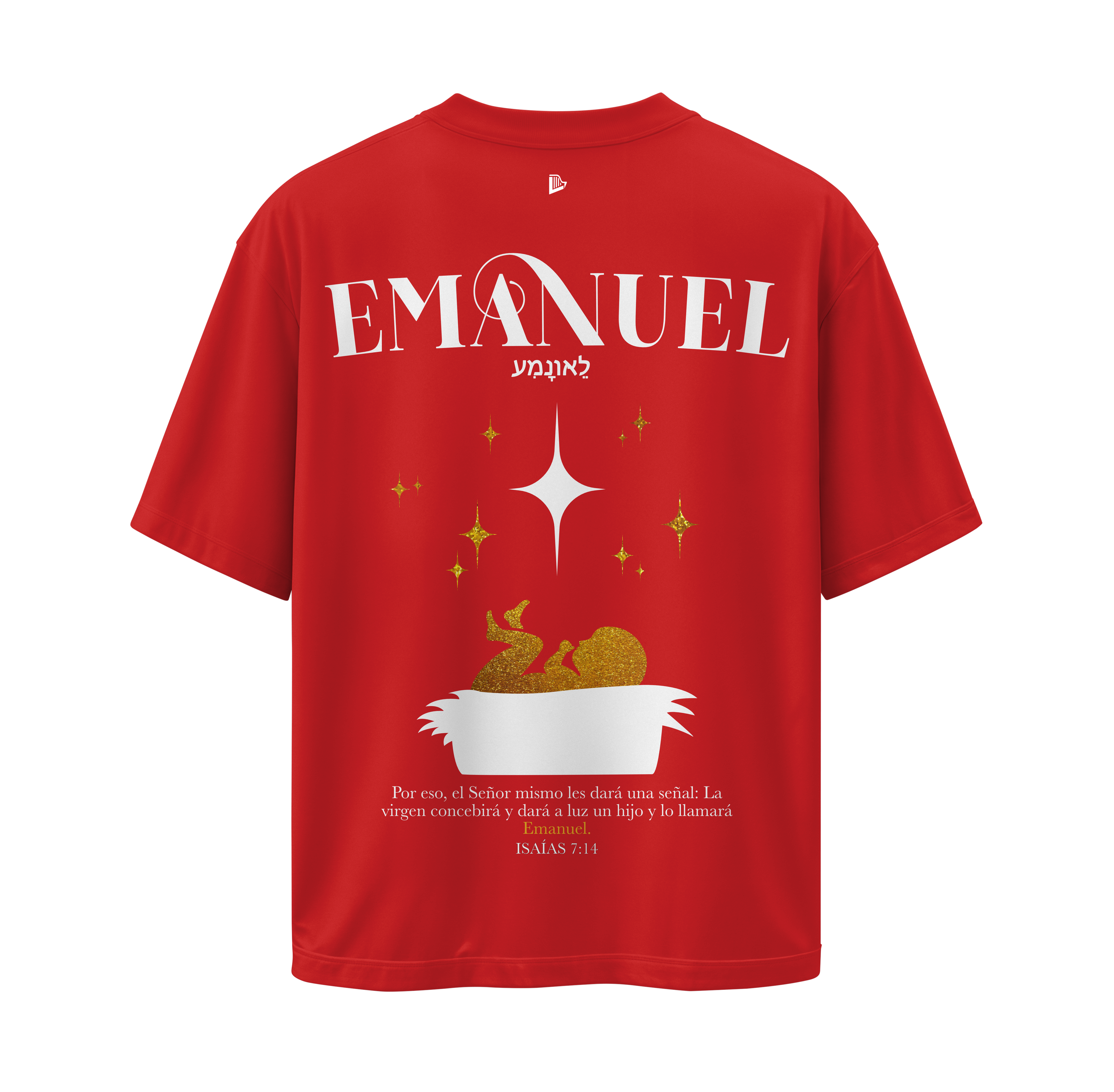 Camiseta Emanuel (Dios con Nosotros) - Camiseta Regular Roja