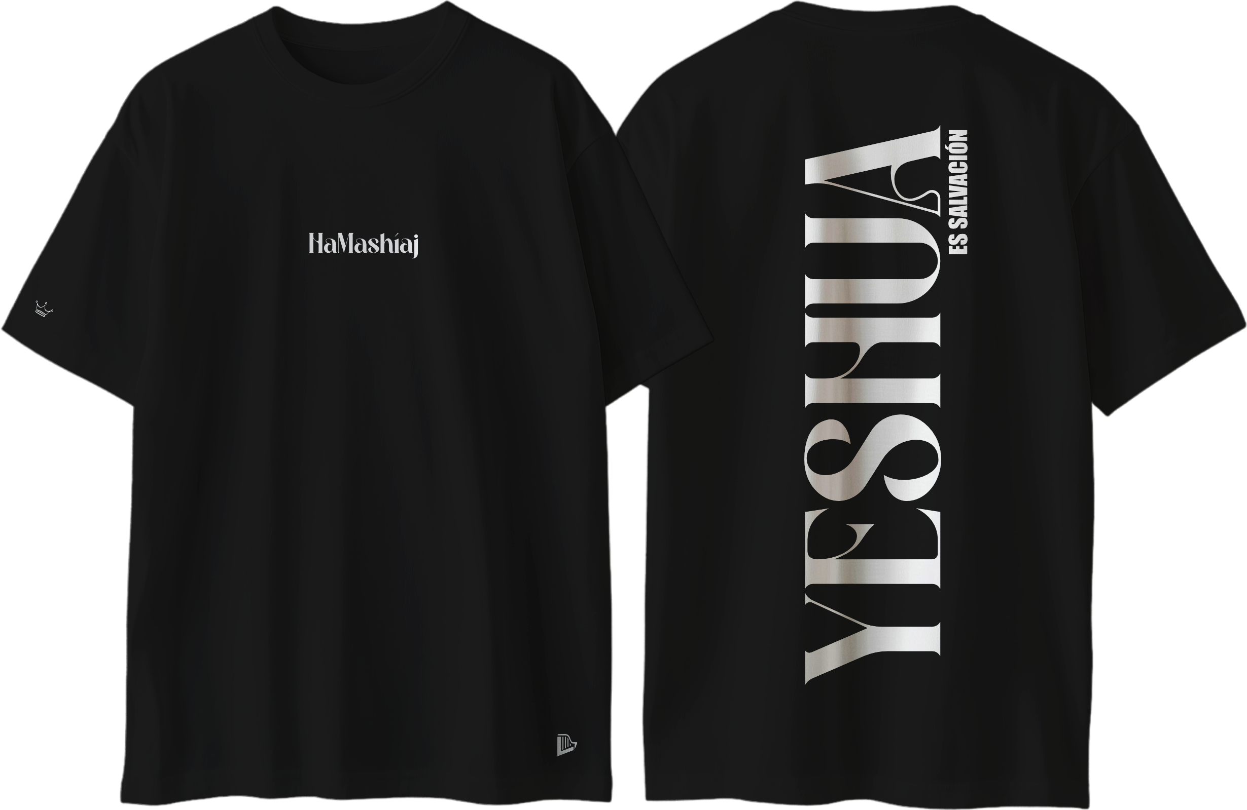 Yeshúa HaMashíaj - Camiseta Oversize Negra