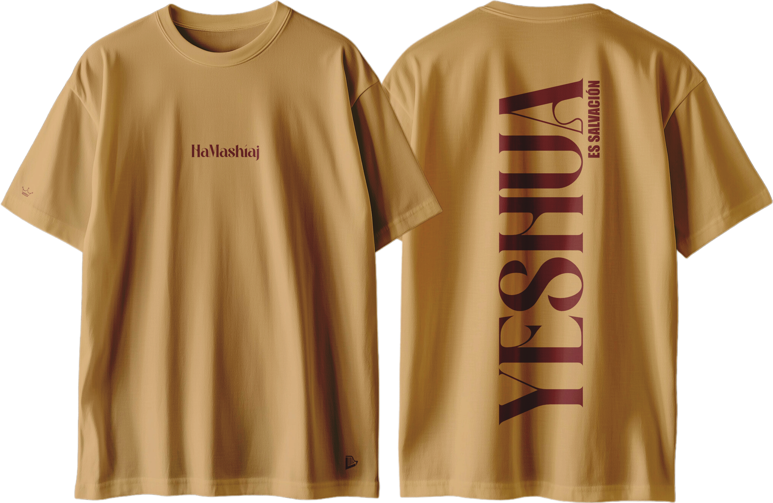 Yeshúa HaMashíaj - Camiseta Oversize Beige