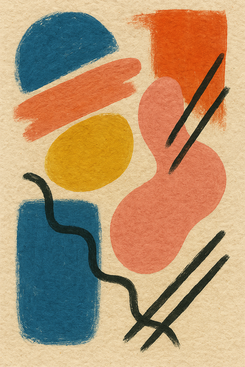 Color Rhythm – Hand-Painted Abstract Art by C. Bhakat (Size 12×18 inches)