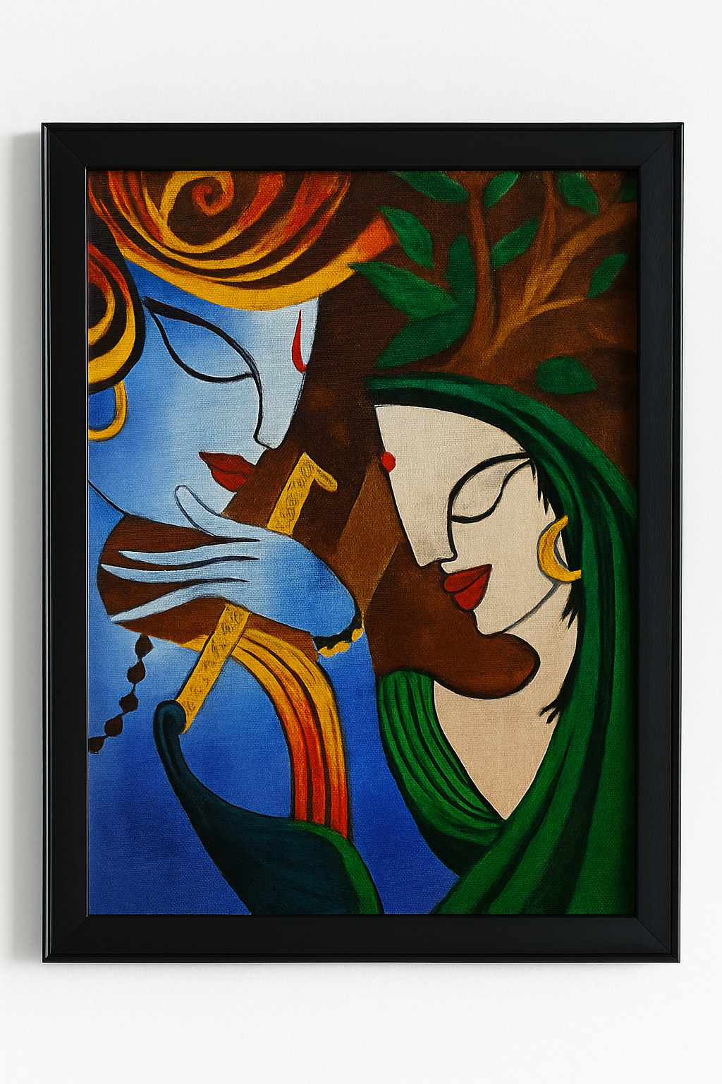 Radha Krishna – Eternal Love Hand-Painted Canvas by Anamika Bhakat