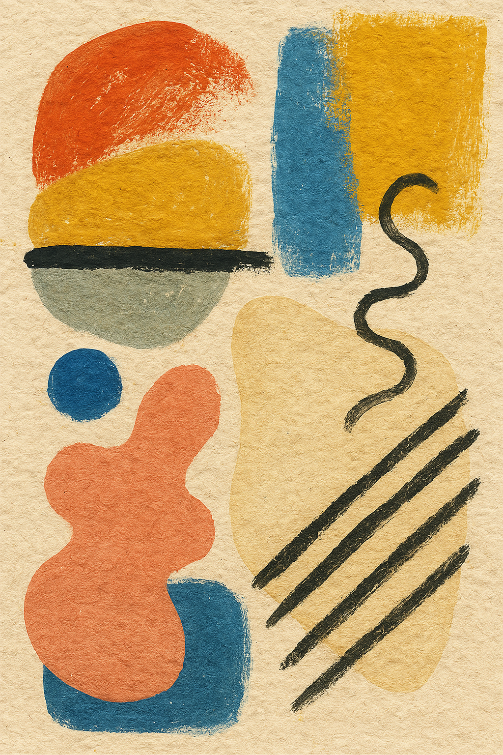 Abstract Harmony – Hand-Painted Textured Art by C. Bhakat (Size 12×18 inches)