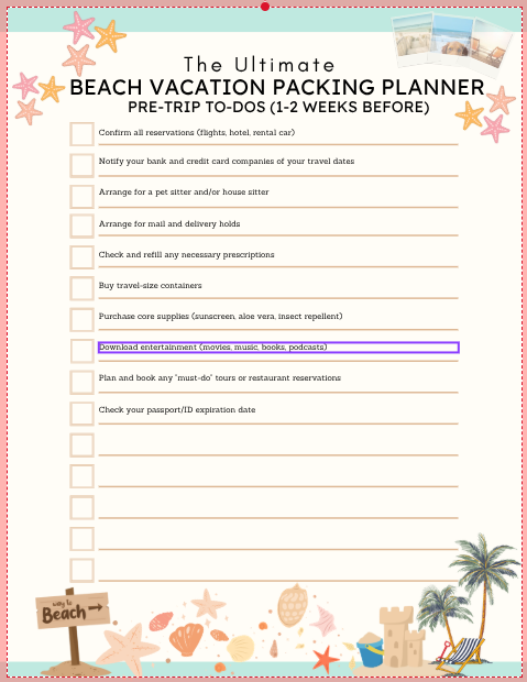 The Ultimate Beach Vacation Packing Planner