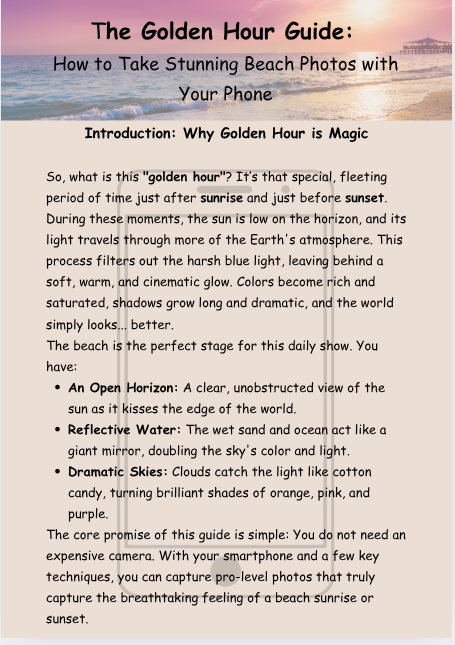 The Golden Hour Guide: How to Take Stunning Beach Photos with Your Phone
