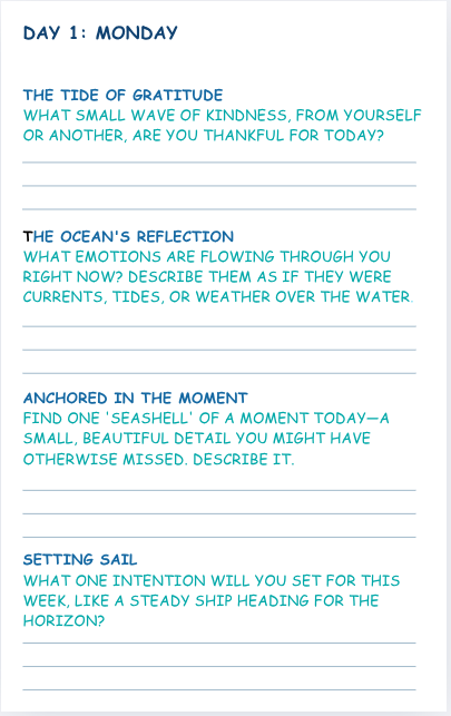 My Coastal Calm: A 7-Day Mindfulness Journal
