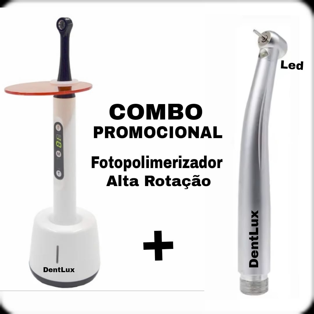 Combo Fotopolimerizador e Caneta de Alta Rotação Led DentLux