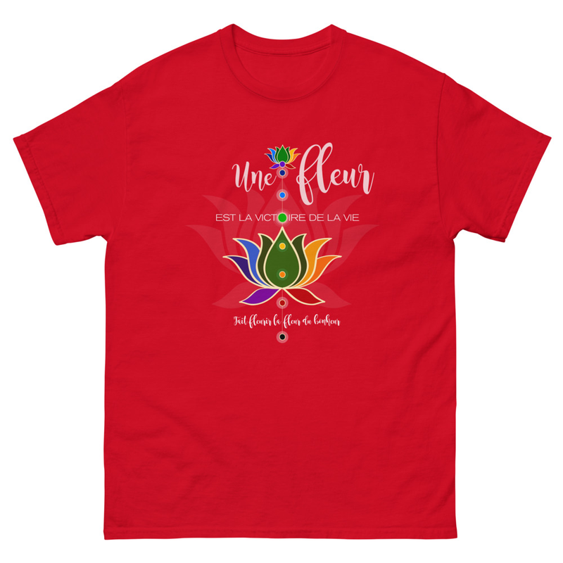 T-shirt classique homme - Une fleur est la victoire de la vie