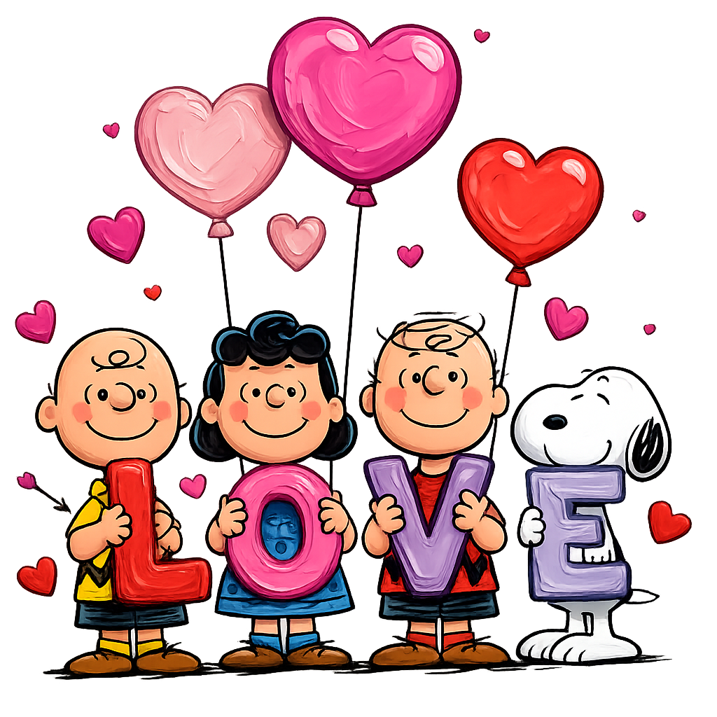 Peanuts LOVE Balloon DTF