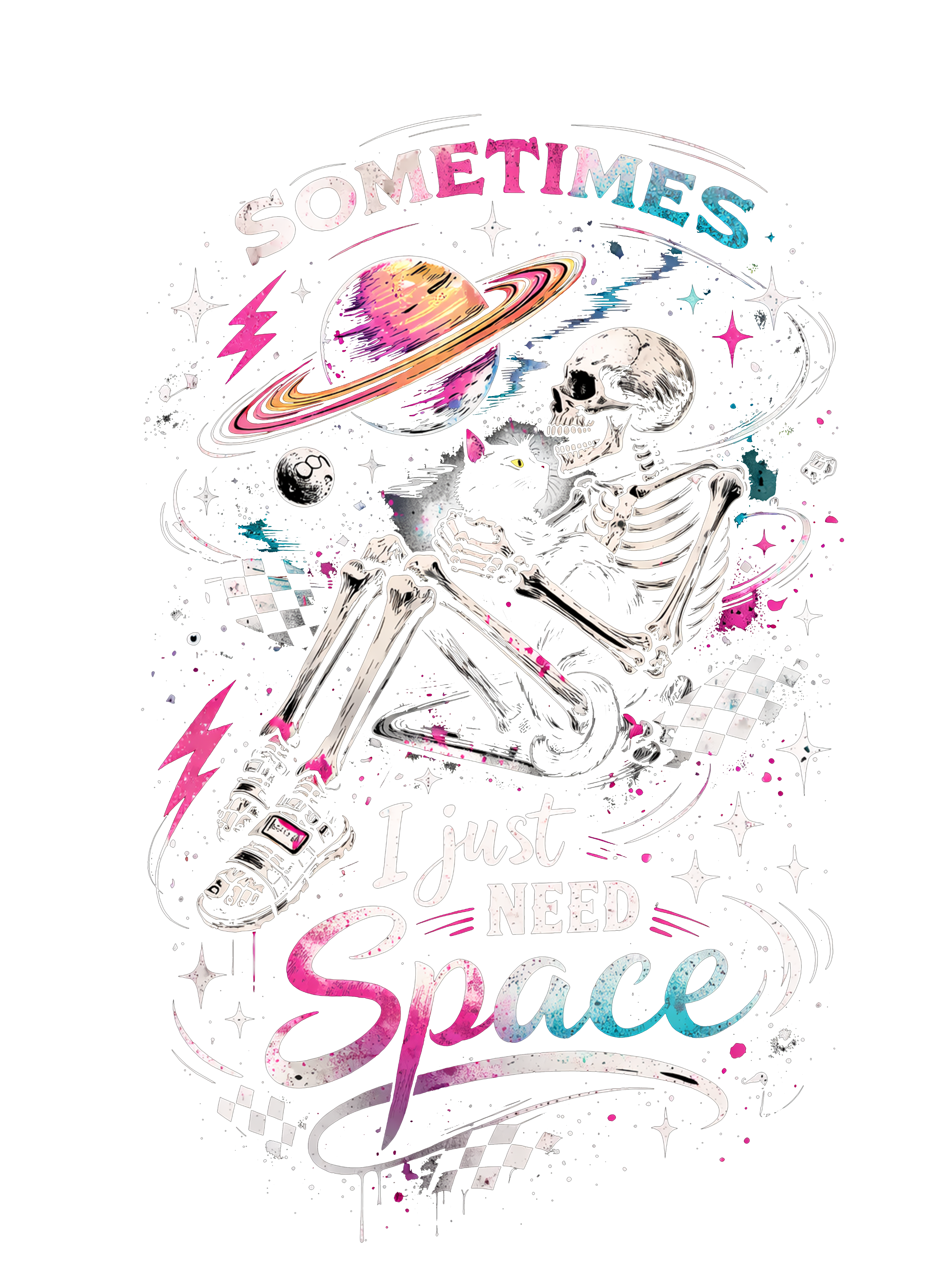 Space Skeleton Graphic Tee DTF