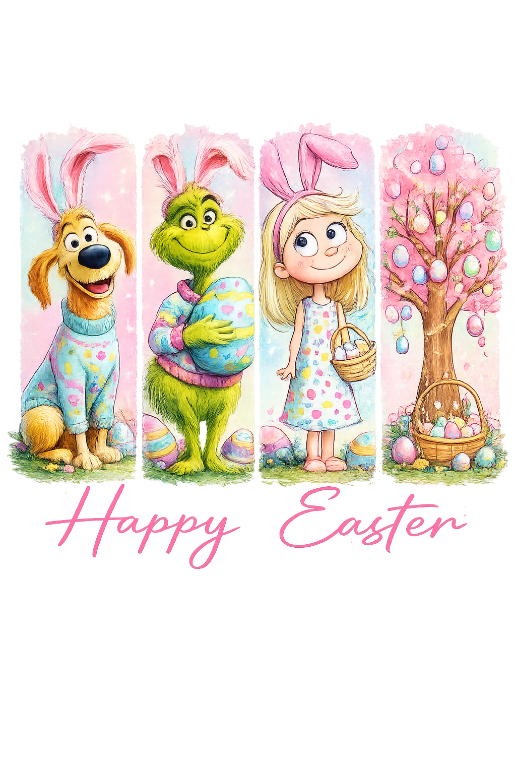 Happy Easter Decorative Poster DTF