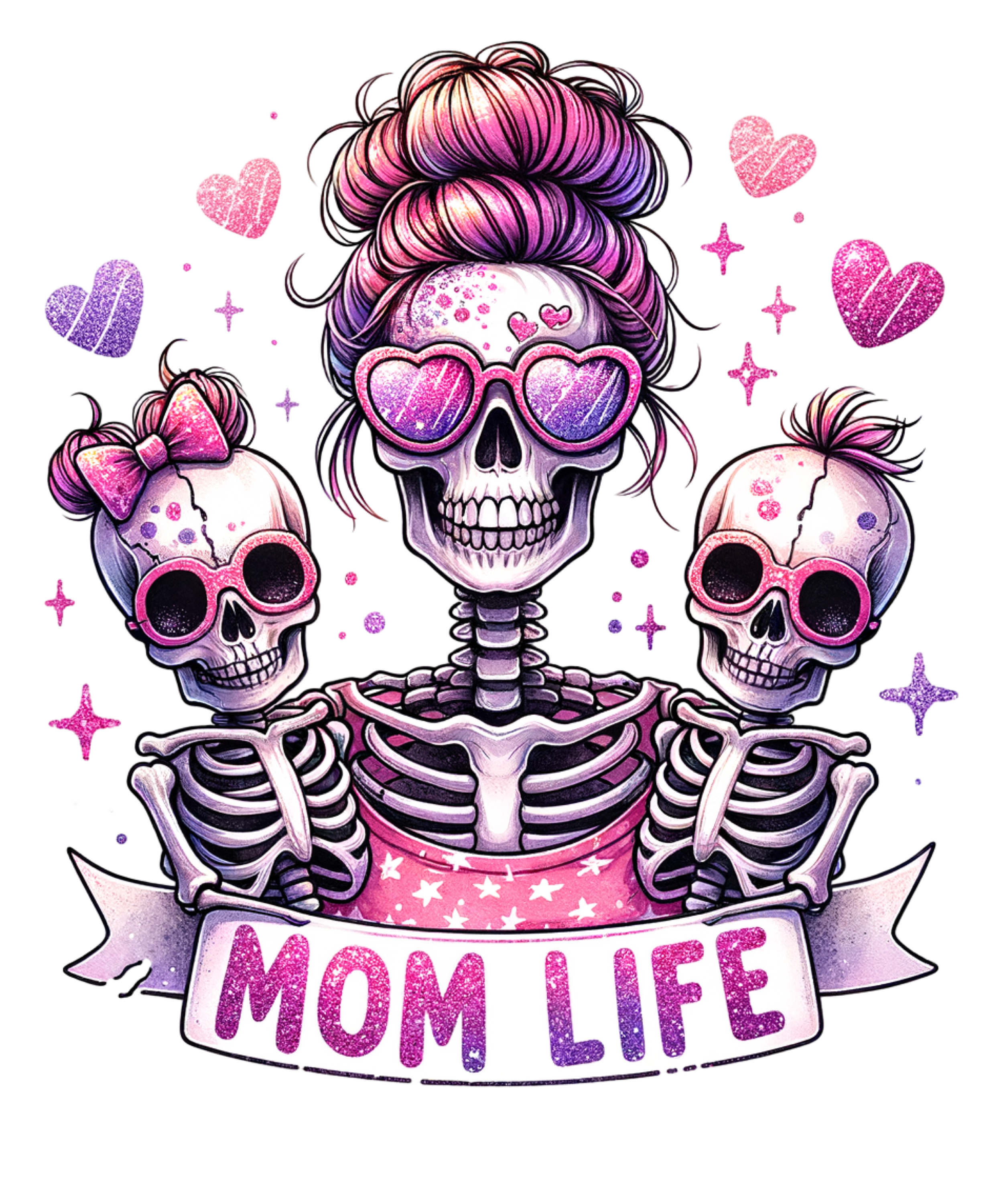 Mom Life Skeleton Family DTF