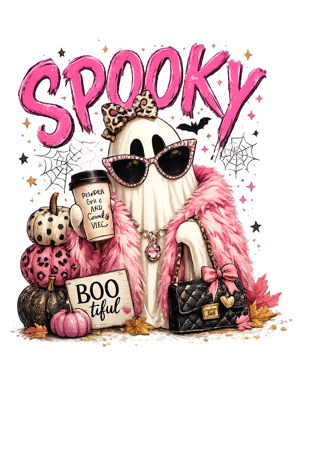 Spooky Glam Ghost Decor DTF