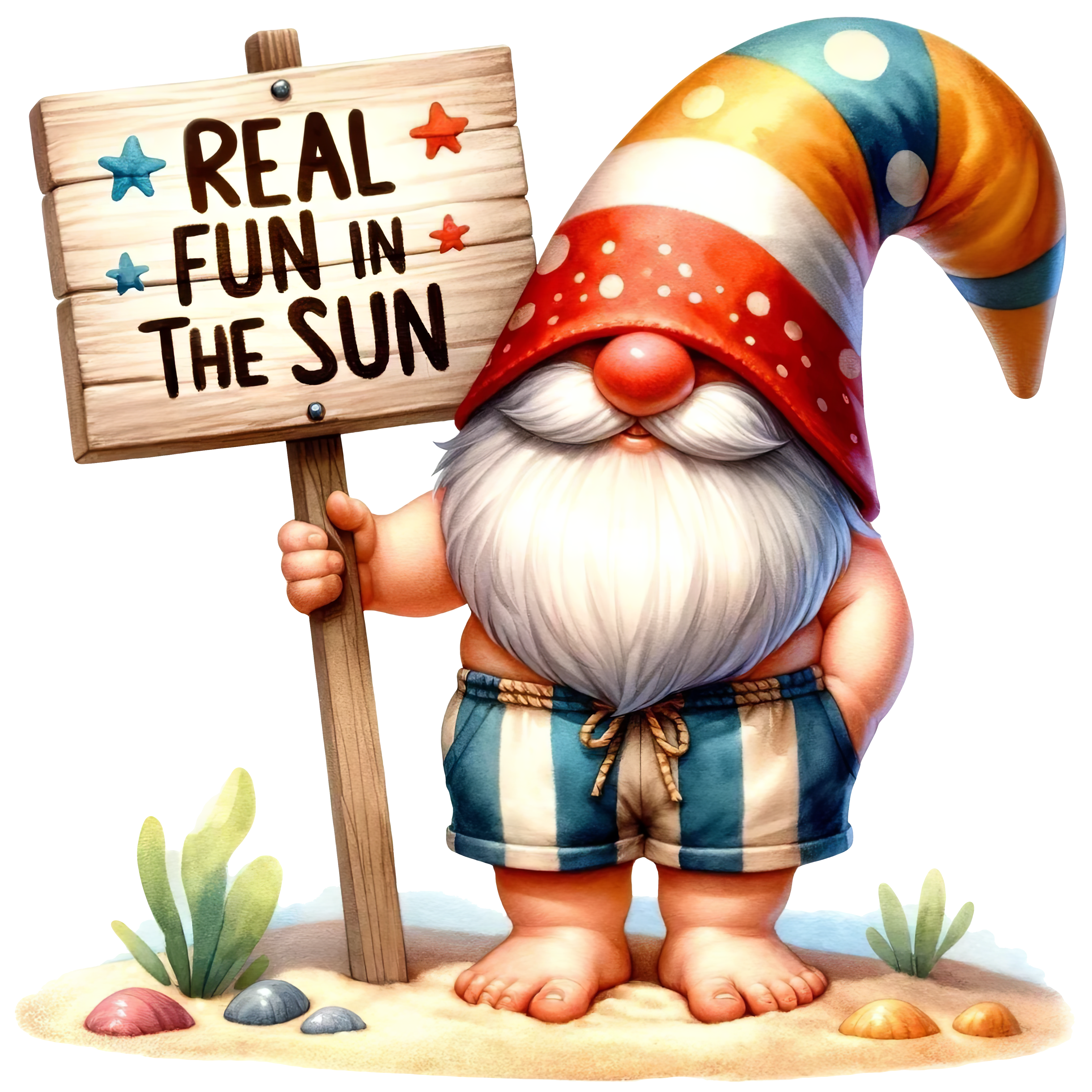 Beach Gnome Figurine DTF