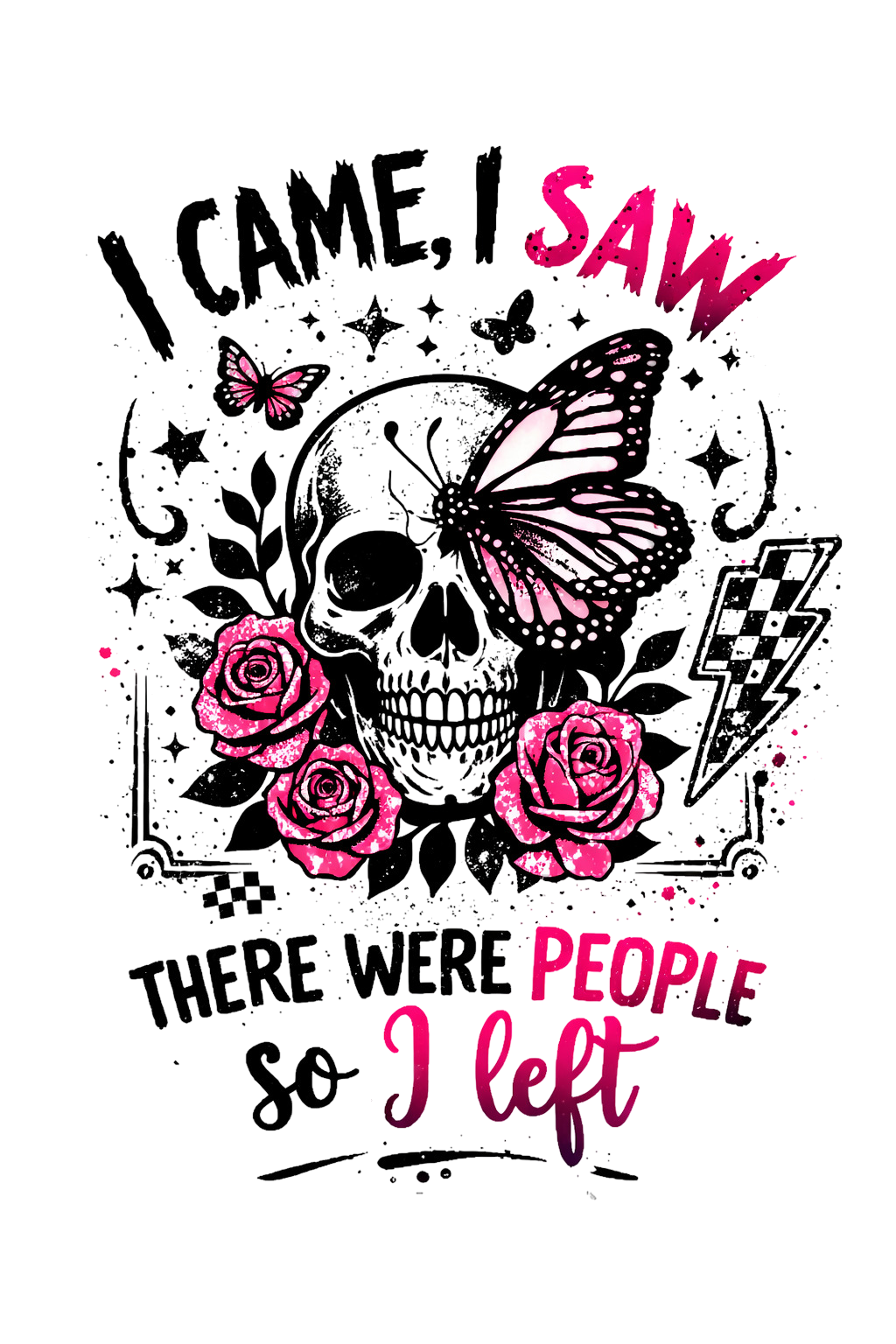 Butterfly & Rose Graphic T-Shirt DTF