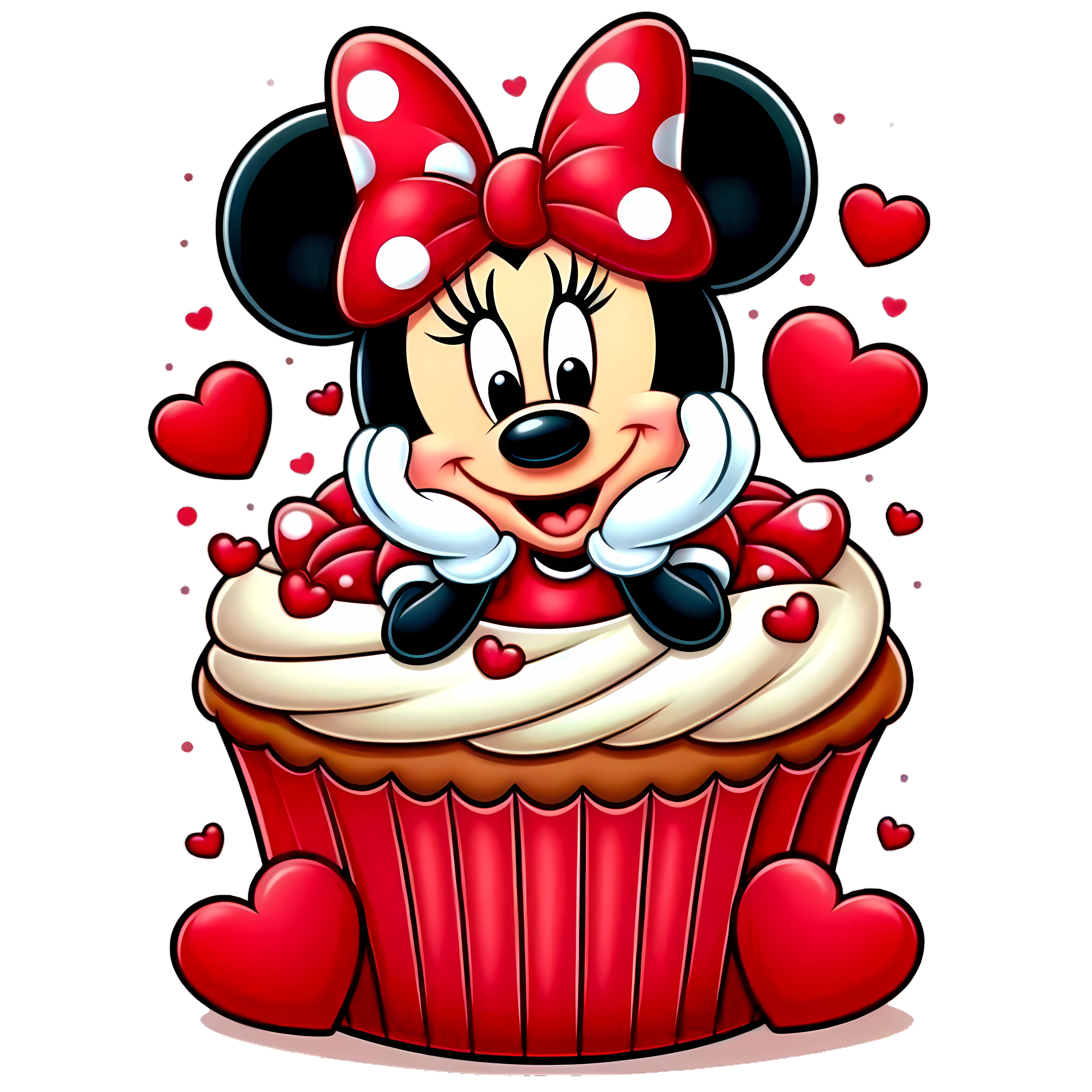 Cartoon Mouse Cupcake Figurine DTF