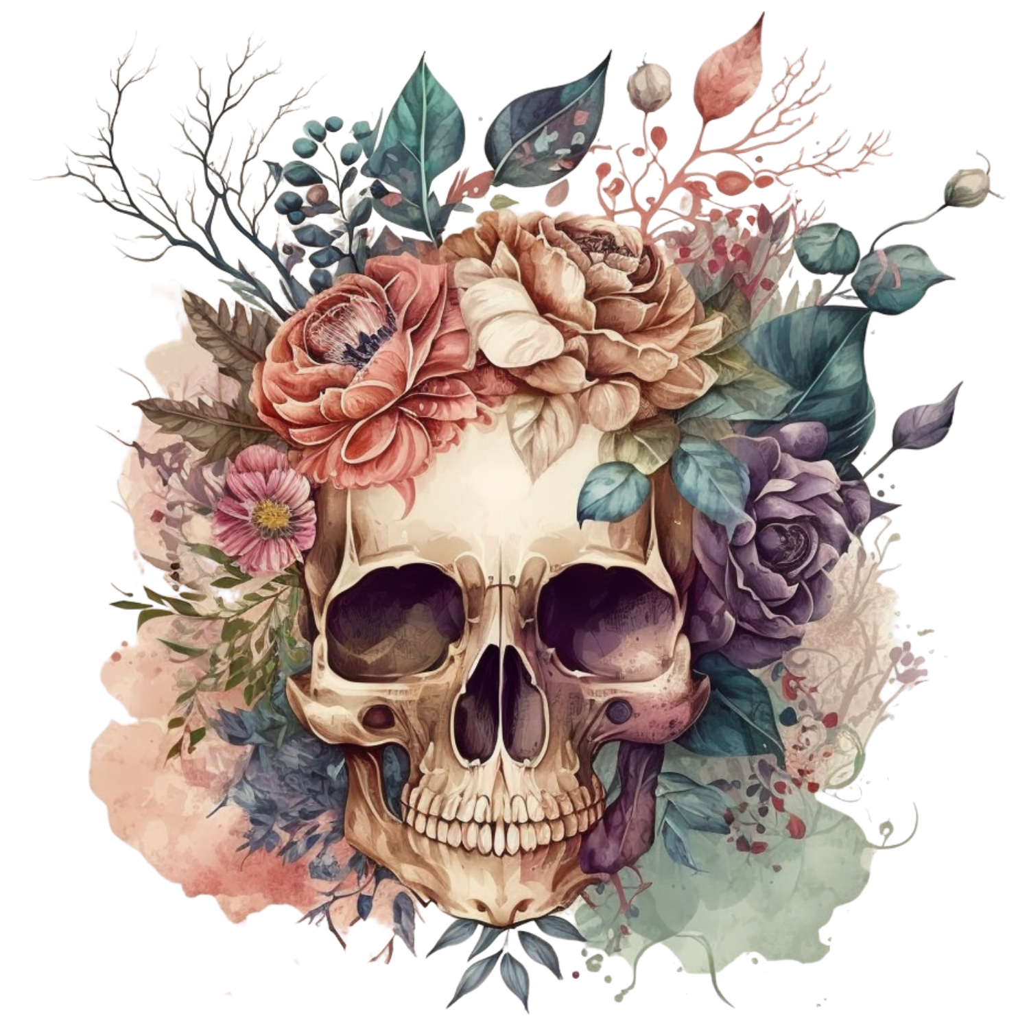 Floral Skull DTF
