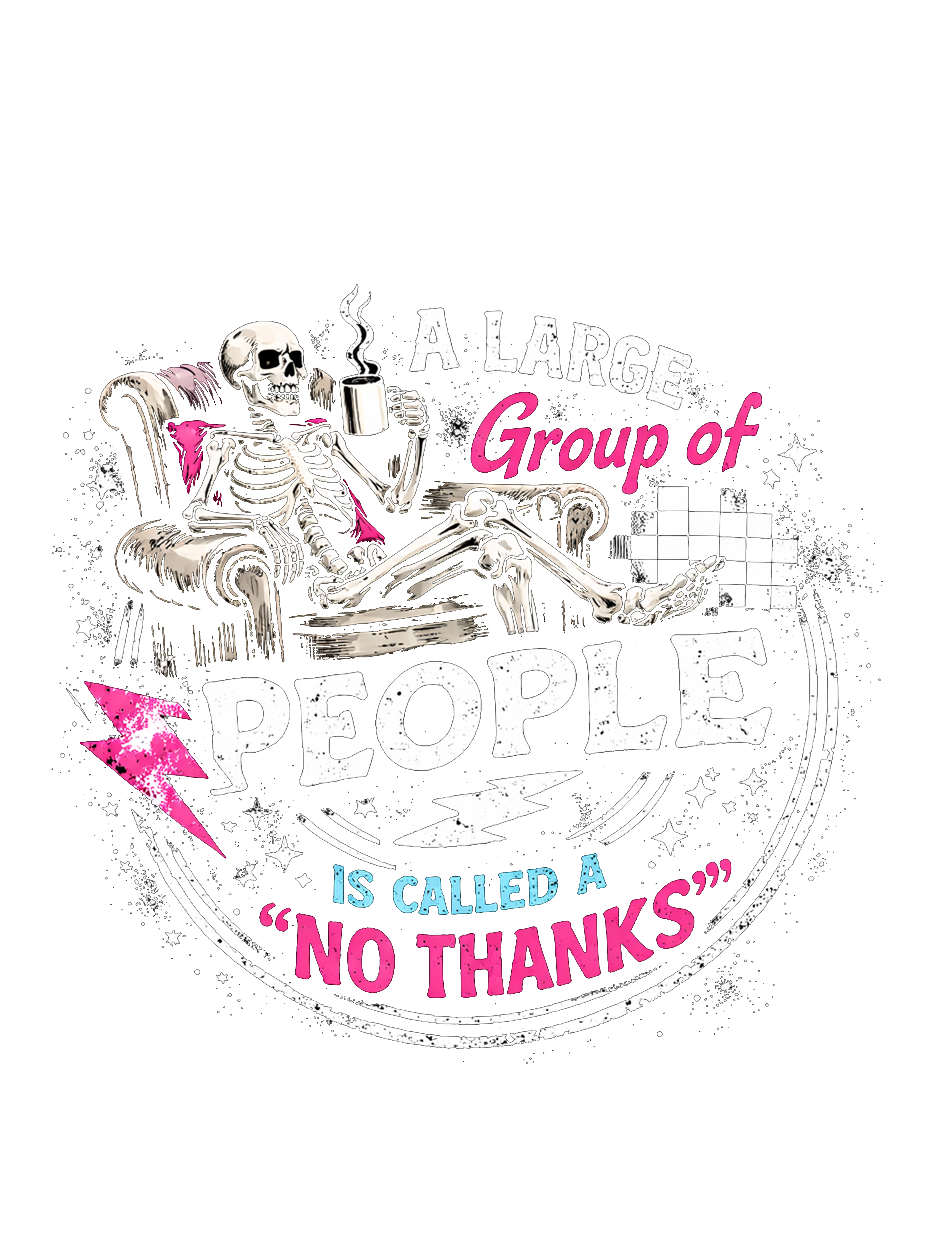 Funny Skeleton Introvert T-Shirt DTF