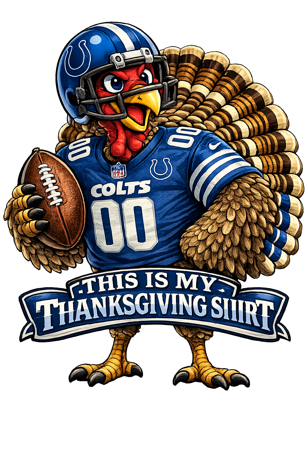 Colts Thanksgiving Football Turkey T-Shirt DTF
