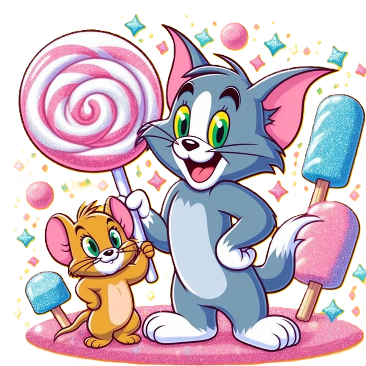 Tom & Jerry Candy Art Poster DTF