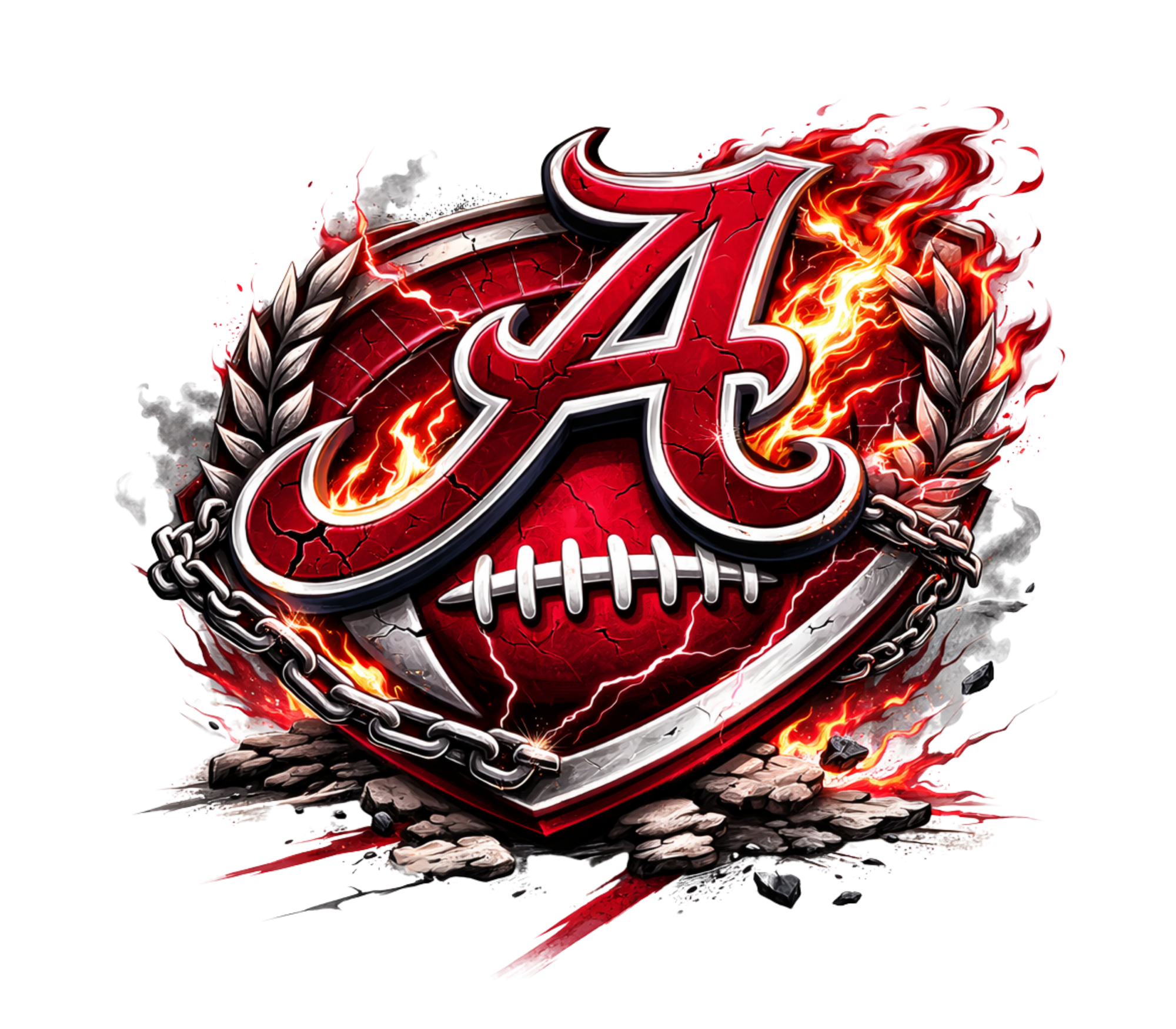Alabama Crimson Football Emblem DTF