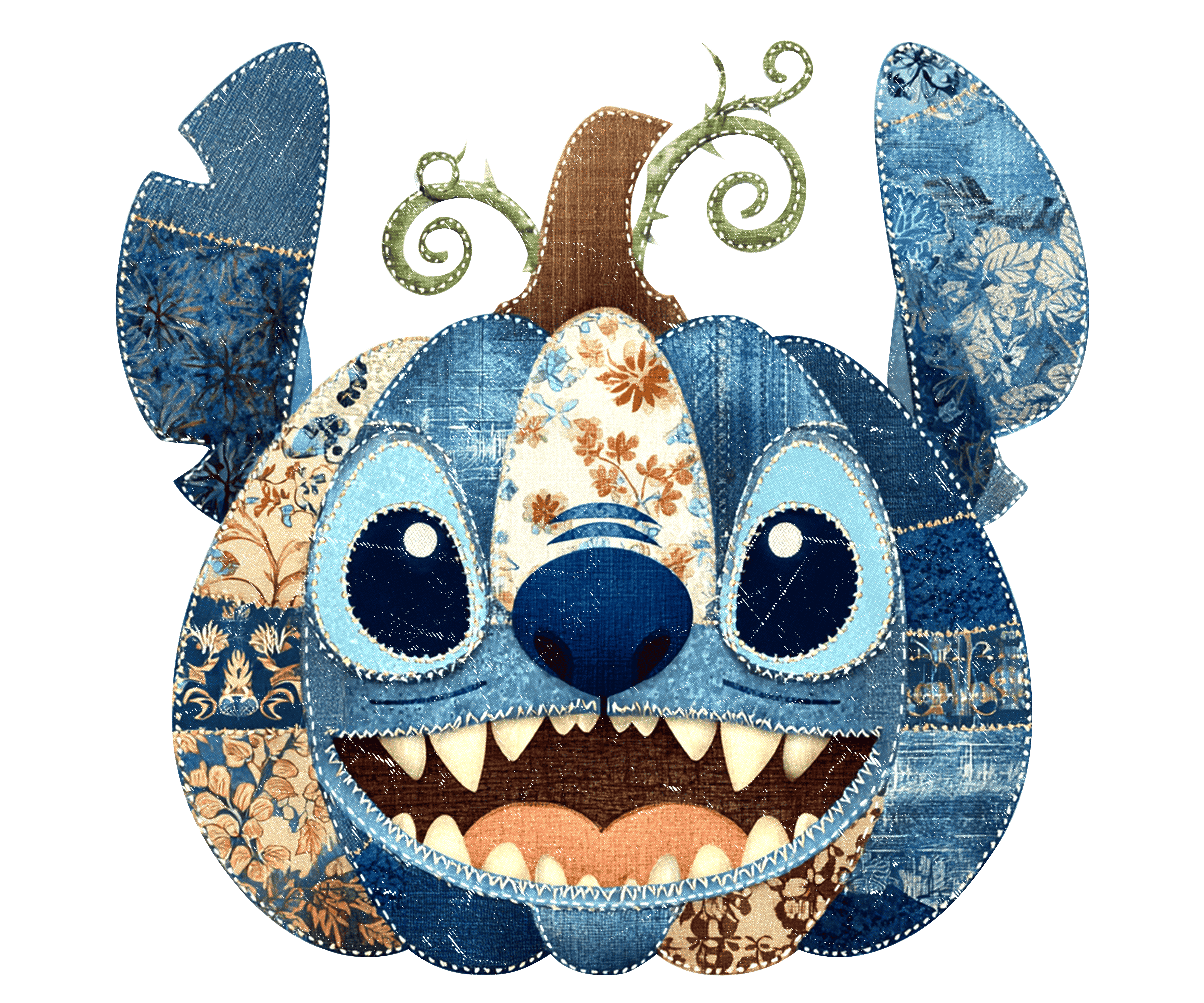 Patchwork Stitch Pumpkin Plush DTF