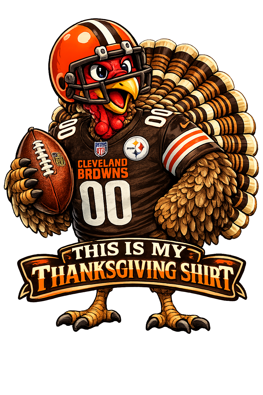 Cleveland Browns Thanksgiving Turkey Shirt DTF
