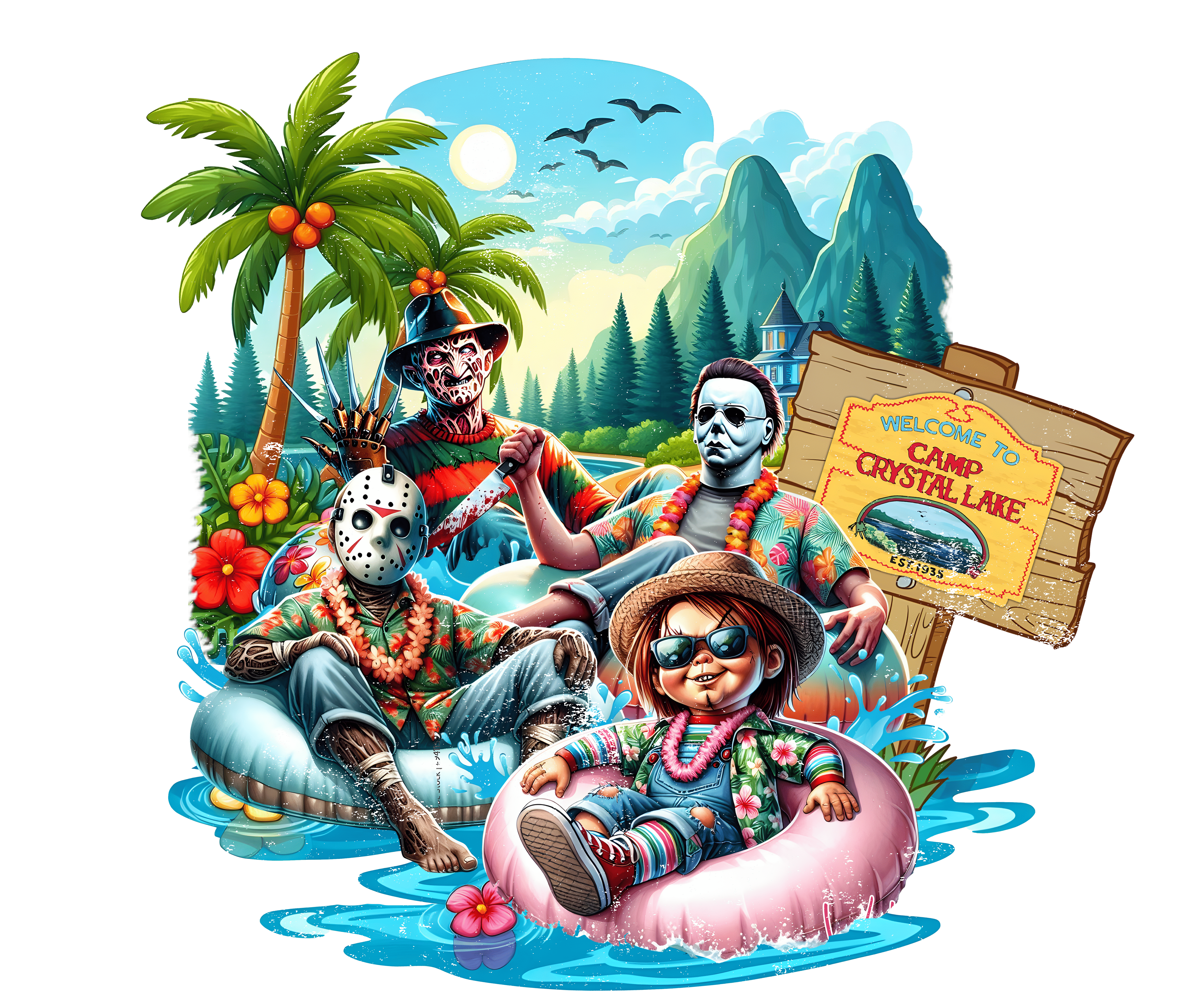 Camp Crystal Lake Vacation T-Shirt DTF