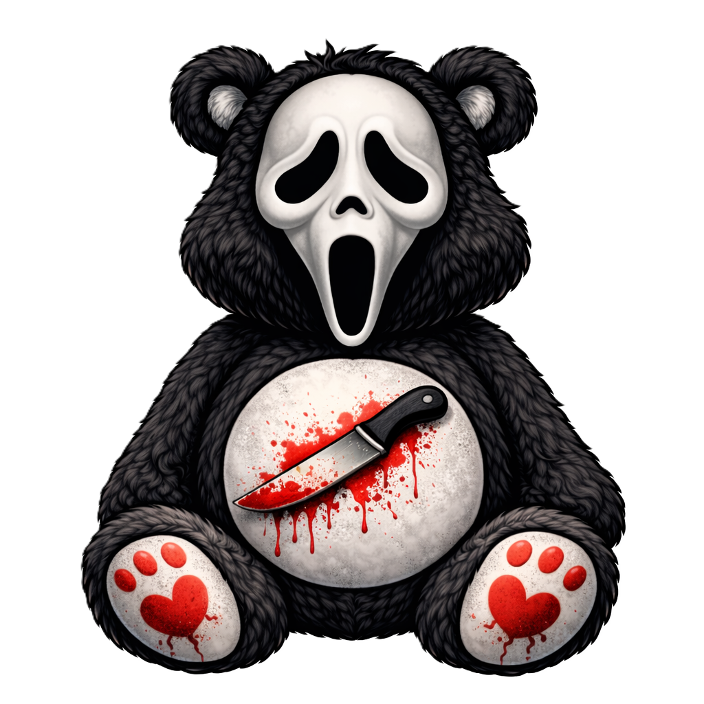Dark Horror Plush Bear DTF